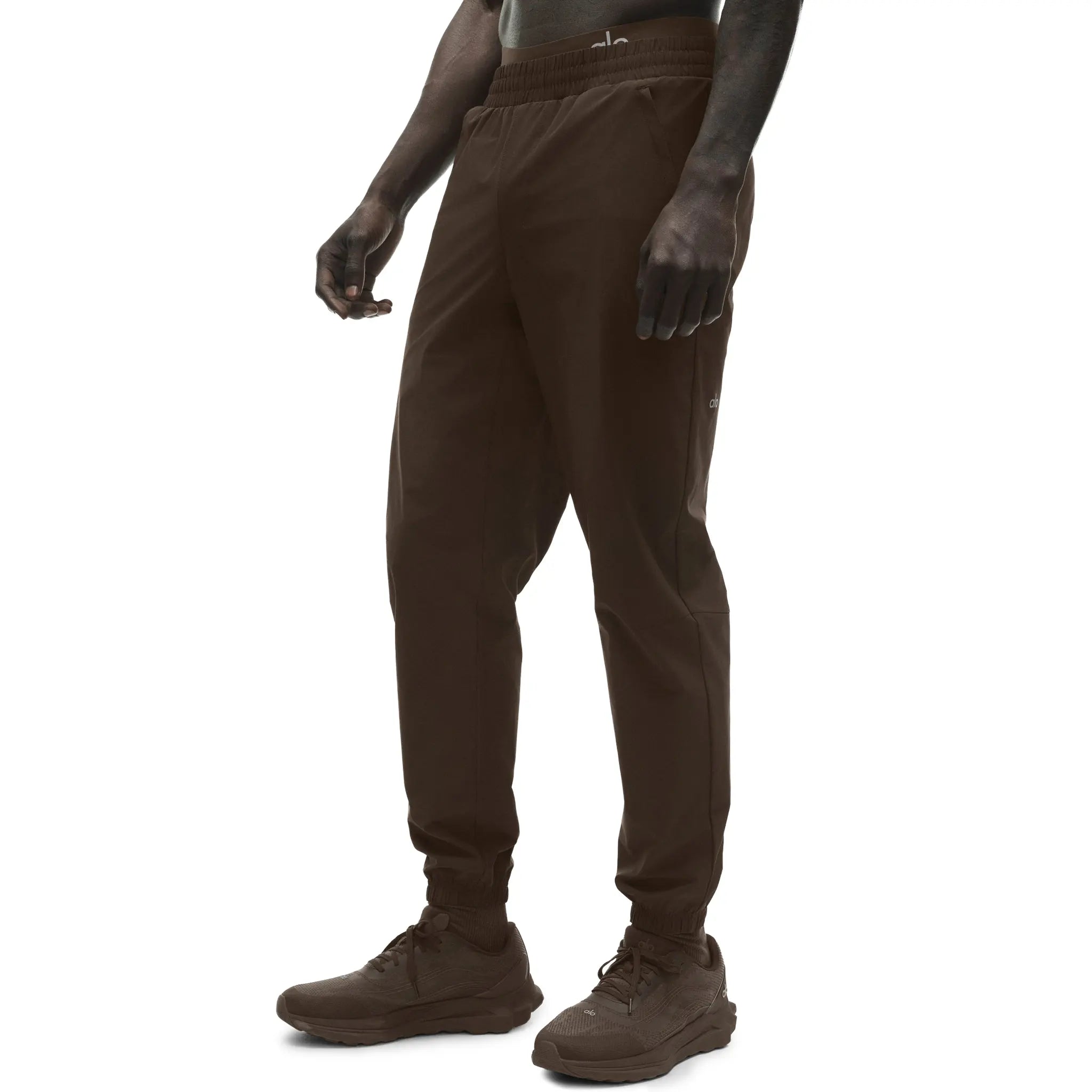 Front View of Alo Yoga Repetition Espresso Pants